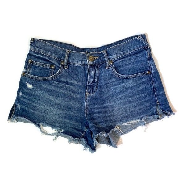Free People Pants - Free People Distressed Blue Jean Cut Off Shorts